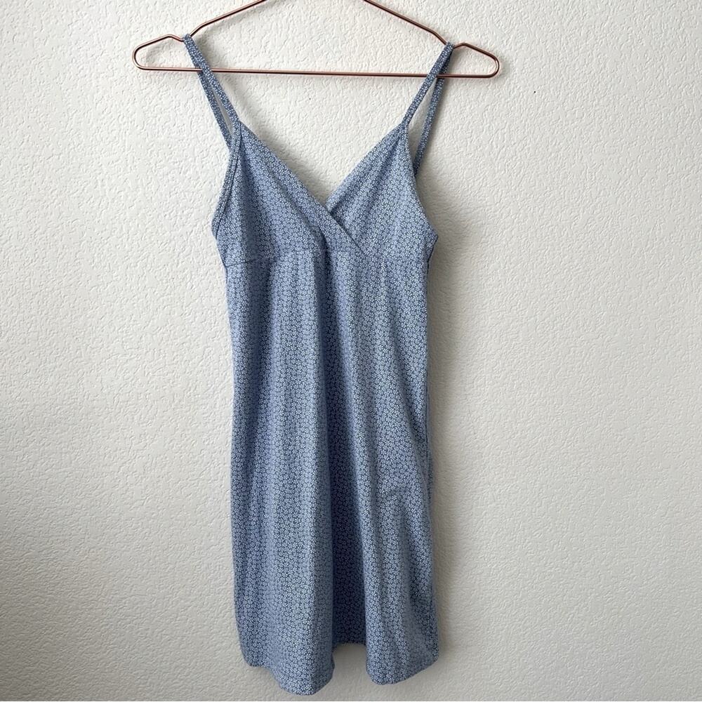 Brandy Melville light blue daisy floral print mini dress wrap spaghetti strap